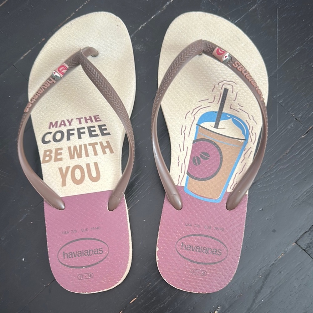 Havaianas Brown and Beige Coffee Flip Flops